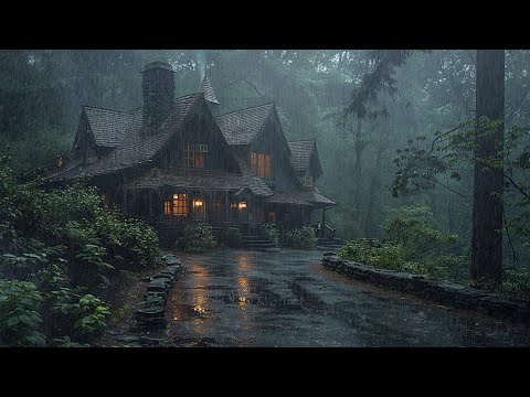 Stress Relief and Deep Sleep with HEAVY RAIN in the Forest | Relaxing Sounds for Sleep, Meditation