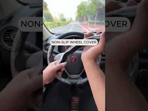 Make your car interior look premium (# 264 )1️⃣ Non-Slip Wood Grain Car Wheel Cover⁠ @MaviGadgets