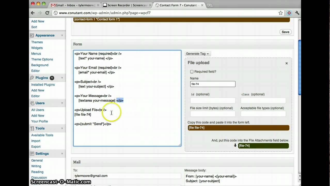 Wordpress 3 - How To Make A Form - Tyler Moore