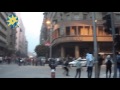 the protests throw stones over the police men in Talat Harb Street 