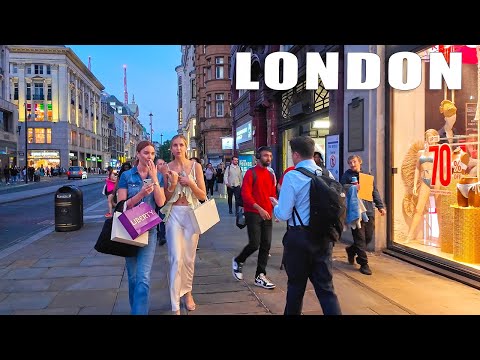 "Strolling Through the Heart of London: An Enchanting Evening Walk on Oxford Street!🌇✨"