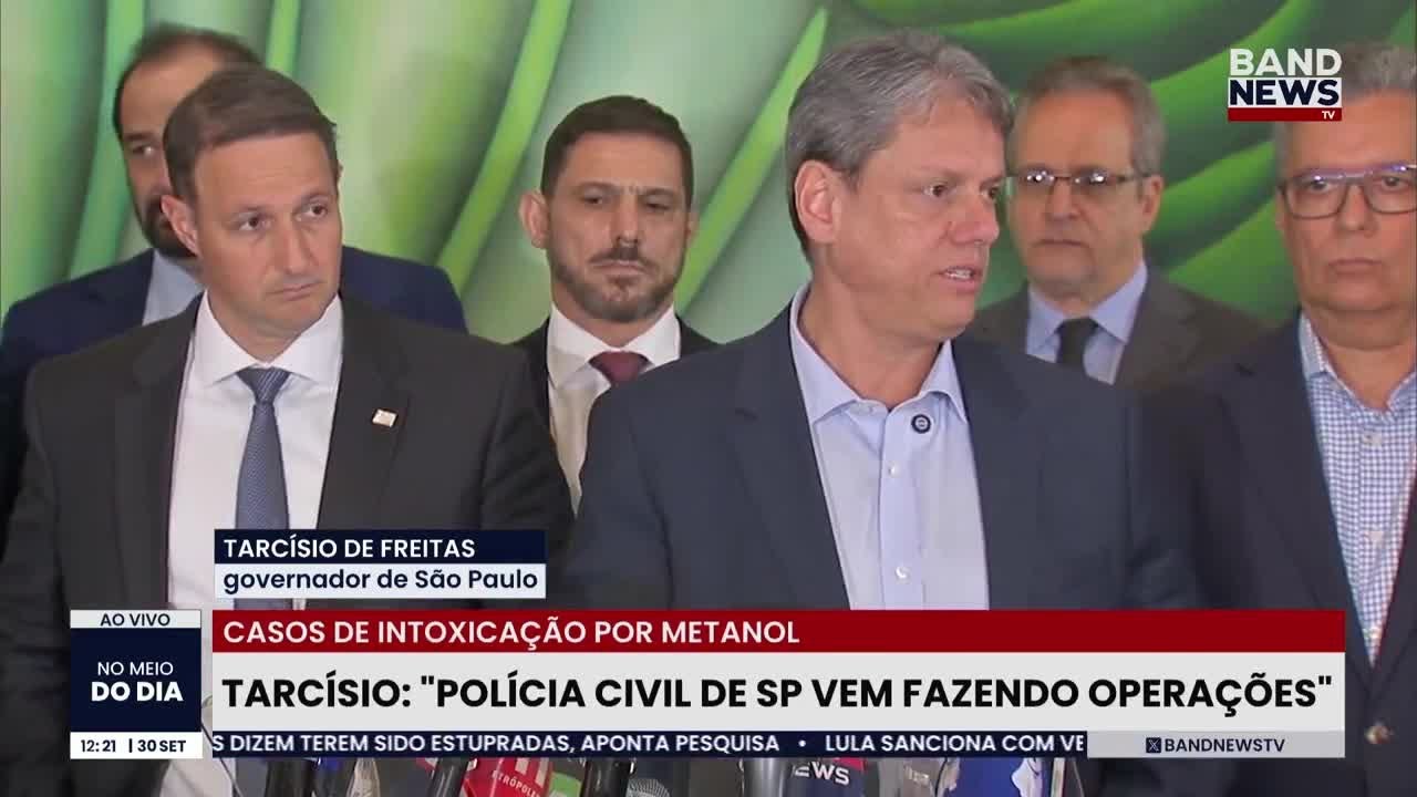 Tarcísio anuncia medidas de fiscalização contra intoxicação por metanol