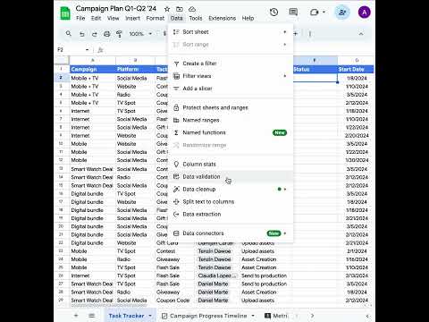 Simply workflows by creating dropdown lists with data validation in Google Sheets ✅ #Shorts