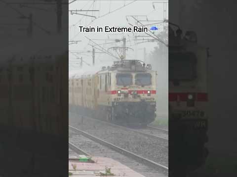 High Speed train in Extreme Rain ☔ #train #railway #indianrailways