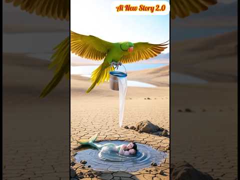 The Mermaid and the Parrot 😰🧜‍♀️🦜 Heart Touching Moral Story #ai #shorts #3danimation #mermaid