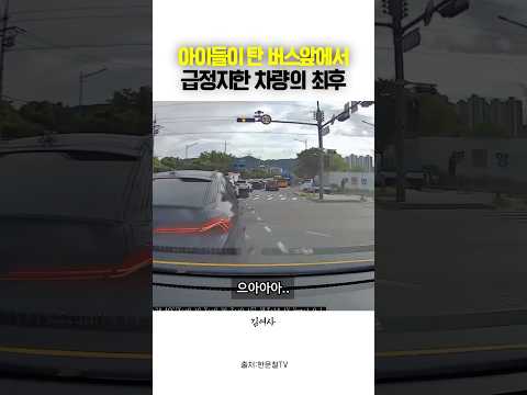 아이들이 탄 <strong>버스</strong> 앞에서 급정지한 차량의 최후 #블랙박스 #dashcam