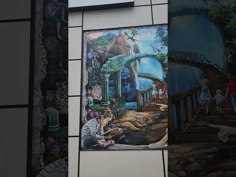 Public library wall i see beautiful painting
