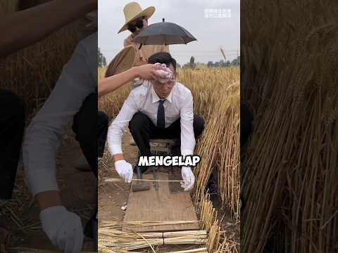 pria ini panen padi dengan cara yang agak lain dari biasanya ‼️#shorts