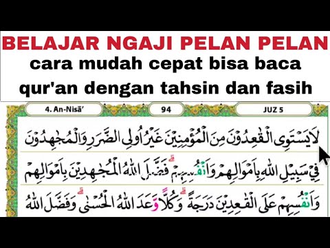 BELAJAR NGAJI PELAN PELAN UNTUK LANSIA PEMULA BIAR BISA BACA QUR'AN