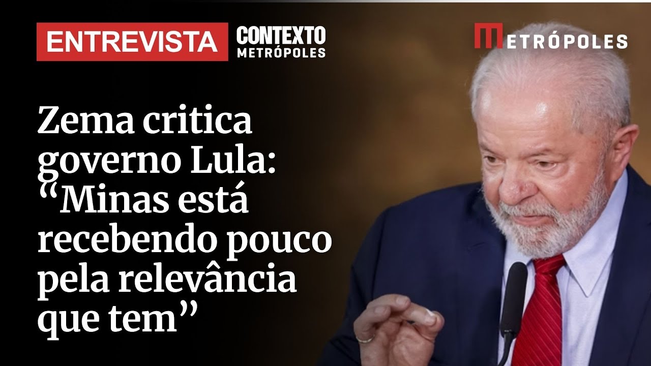 Zema critica governo Lula Minas está recebendo pouco pela relevância que tem