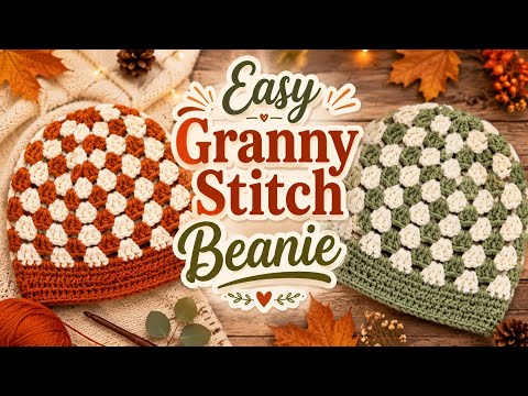 How to Crochet an Easy Granny Stitch Beanie | Fall Crochet Hat for Beginners