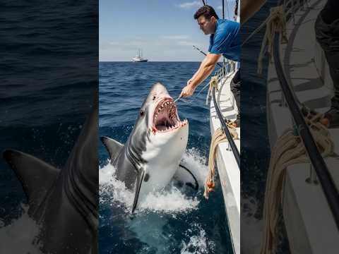 POV: You are removing the fishing nets when suddenly a shark attacks you #pov #ai #shark #fishing