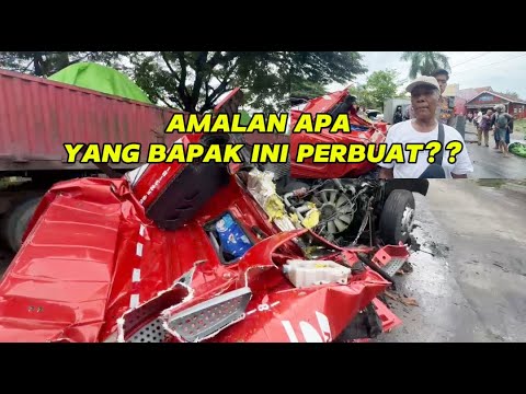 KABIN TRUK RINGSEK, AJAIB!! SOPIR SELAMAT (KECELAKAAN DI PANTURA TIREMAN REMBANG)