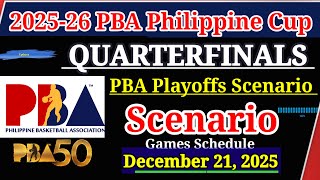 PBA Standings Quarterfinals 2025 | PBA Quarterfinals scenario | PBA SCHEDULE December 21, 2025