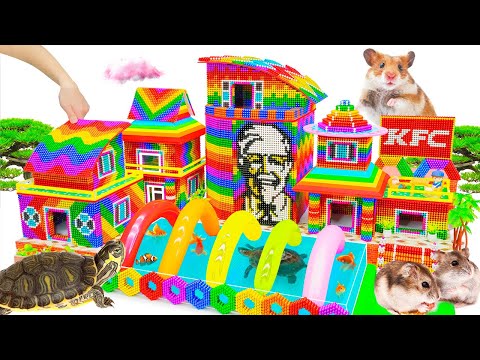 It Took Me 199 Hours To Build Modern KFC House Has Roof Rainbow From Magnetic Balls