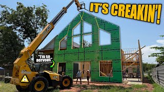 INSANE WALL LIFT  - This Video Will Stress You Out! - DIY Dream Home Ep. 18