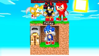 Minecraft: SONIC VS SHADOW, TAILS y KNUCKLES en 1 CHUNK 😱🔪 MINECRAFT SPEEDRUN