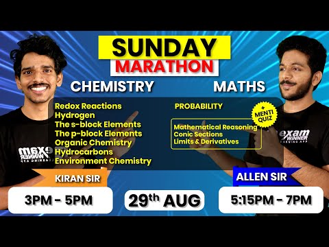 🏃️‍🔥Sunday Mara️‍thon️‍🔥🏃 | Week 3- Lap 2 | Focus Area | Chemistry |Maths | Plus One Exams