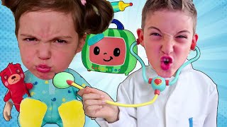 Nastya pretend to be sick Sick Song by Nastya - Nursery Rhymes & Kids Children Songs  | 病気の歌