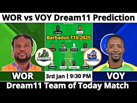 WOR vs VOY Dream11 Prediction | Dream11 Team Of Today Match | Dream11 Prediction Today Match