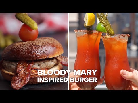 Bloody Mary Cocktail-Inspired Burger