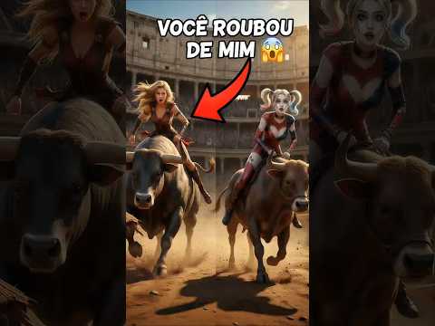 ALERQUINA VS SUPERGIRL quem vence a corrida de touro #supergirl #marvel