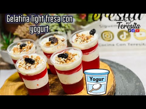 Gelatina Light con Yogurt súper deliciosa para un postre sin culpa !! Receta aquí Sígueme 💖#antojos