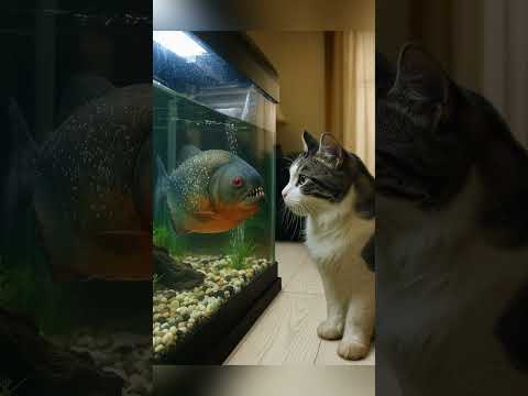 Shocking! The Kitten Can't Even Face the Fish