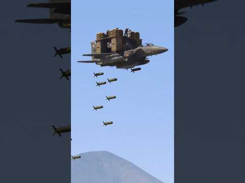 Amazing scene of Iranian F-15 strike eagle dropped clusterbombs on isreali navy military base|Gta-5
