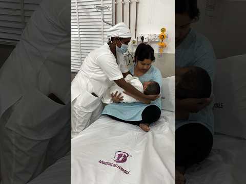 Mother meeting baby after surgery