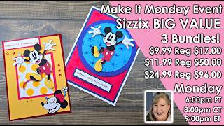 Make It Monday Event.  Disney Bundle is On Sale for $24.99 Reg $96.  We make 2 cards. Limited Qty