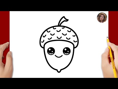 Cómo dibujar una bellota kawaii | Dibujos Fáciles | Dibujos Felices
