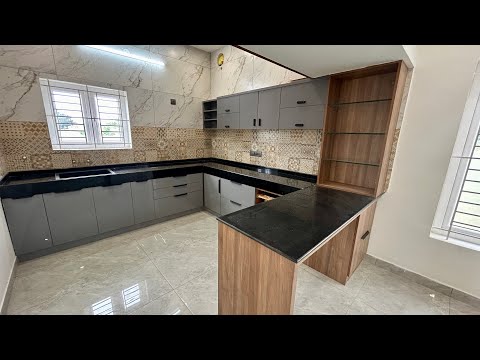 20x10feet Modular Kitchen Design with Beautiful Breakfast Countertops 🔥🔥