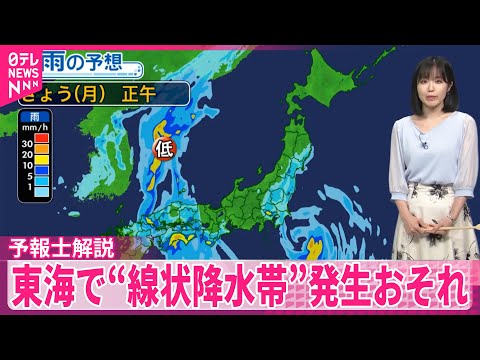 経済金融の動画サムネイル - 【予報士解説】西～東日本で大雨  東海で“線状降水帯”発生おそれ