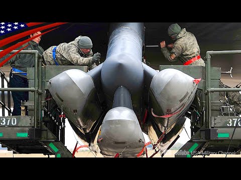 Scary Process of Rapid Loading Tons of Nuclear Cruise Missiles Underwings of a B-52 Bombers