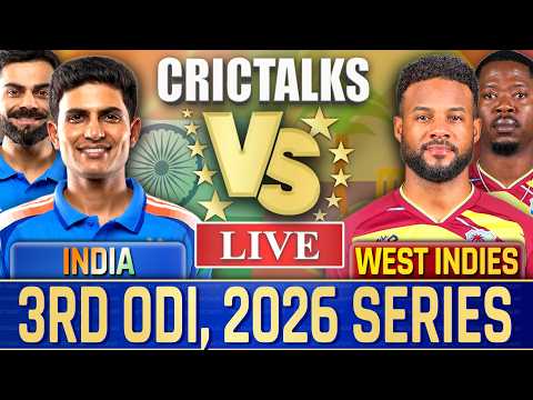 🔴 Live: IND vs WI, 3rd ODI, 2026 Series Live Cricket Match Today, Live Score Commentary 25 Ov