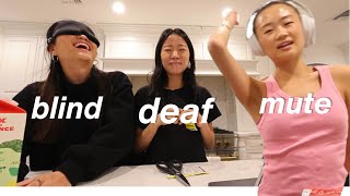 BLIND DEAF MUTE COOKING CHALLENGE but we SWITCH every 5 MIN *CHAOTIC!!!*