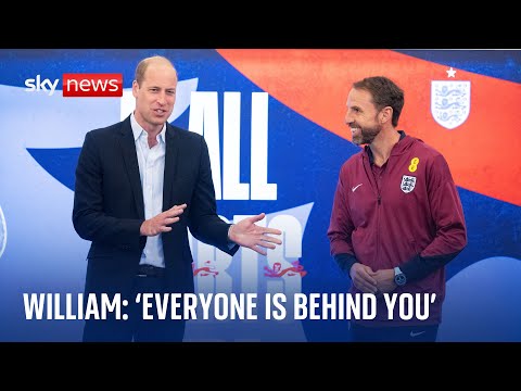 Prince William meets England team ahead of Euros