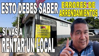 NO COMETAS ESTOS ERRORES si vas a ALQUILAR UN LOCAL COMERCIAL | Youtubero Salvadoreño