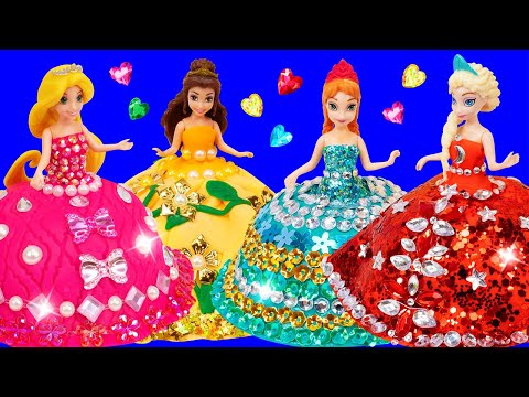 Disney Princesses Dress Up - Clay Outfits for Elsa and Anna, Rapunzel, Belle