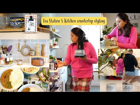 Kitchen Countertop Organization Decor / Tea Station / Protein Rich Simple Veg Lunch