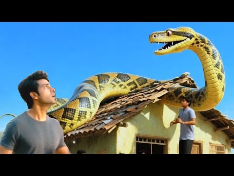 A giant anaconda on village house || snake video || saamp wala video