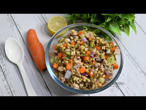 ഹെൽത്തി പ്രോട്ടീൻ സാലഡ് | Protein Rich Chicken Sprout Salad | Healthy Chicken and Sprout Salad