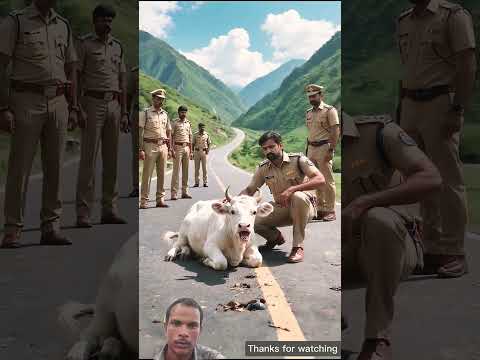 The cow was attacked by zombies 🧟 and the police saved the cow 😭 #ai​ #cow​ #rescue​ #zombie​