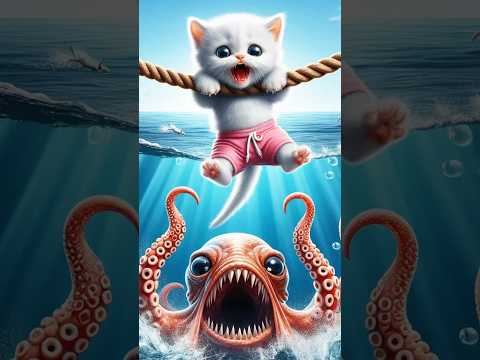 Octopus Attacked the Kitten?! 🐙😱 #catadventures #catstory #catvideos