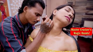 Amazing Relaxing Massage by Master Cracker | Real Indian ASMR Shoulder Therapy on Beautiful Girl