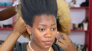 VIRAL👉 100M  HAIR BRAIDING VIDEO👆🏼😳BEYONCE  HAIR AND MAKEUP TRANSFORMATION  💄4C NATURAL HAIR