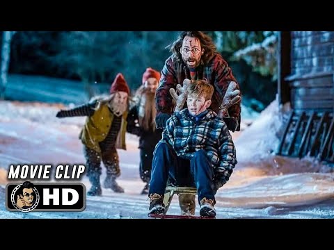 THERE'S SOMETHING IN THE BARN | Sled Chase (2023) Movie CLIP HD