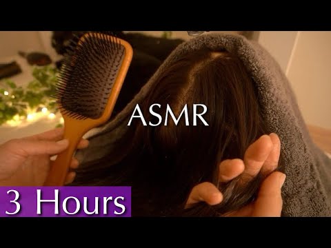 Sleep like a baby | 3 Hours of Extremely Soothing Hair Brushing | On Your Back | No Talking