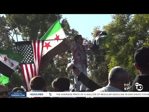 Local Syrians celebrate the fall of the Assad regime